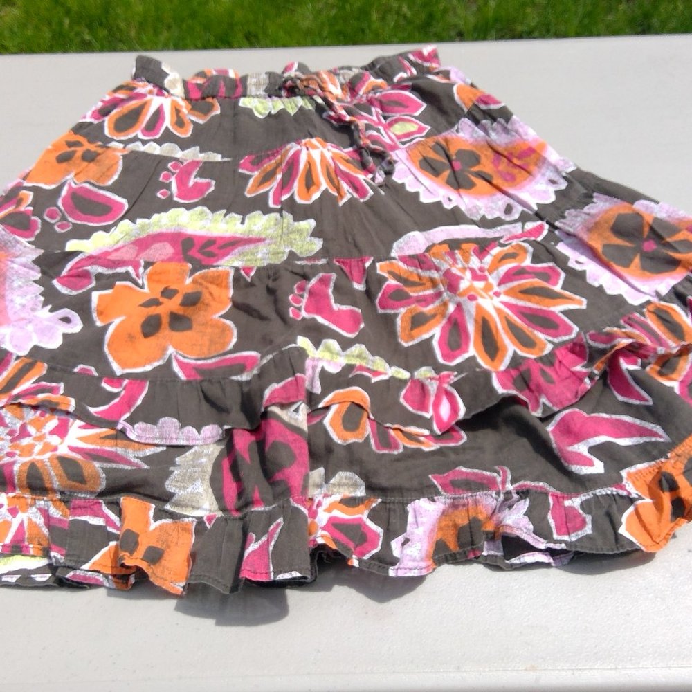 Girl's Cotton Tiered Skirt Sz L